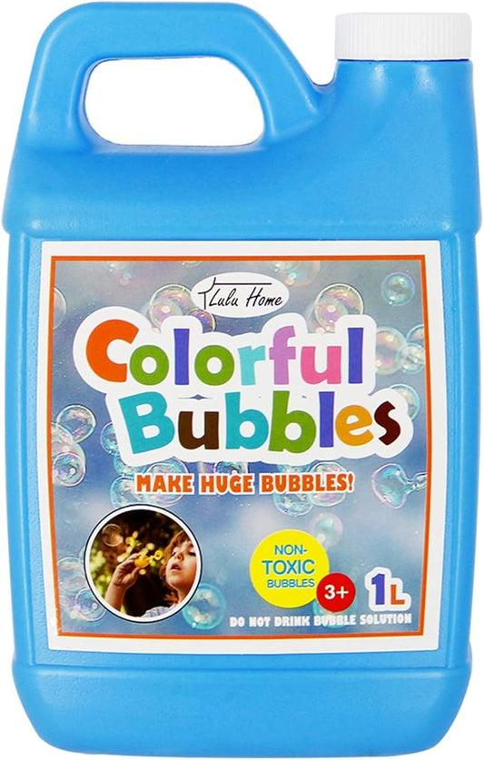 Lulu Home Concentrated Bubble Solution, 1 L/ 33.8 OZ Refill for Bubble Machines, Giant Wands, and Blowers - Up to 2.5 Gallons for Kids' Birthday Parties
