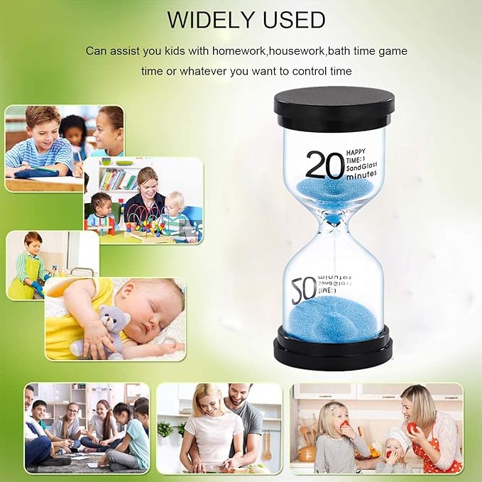 SuLiao Sand Timer 20 Minutes Hourglass: Plastic Sand Clock 5 Min, Little Purple Sand Watch 5 Min for Kids, Games, Classroom, Kitchen, Decorative