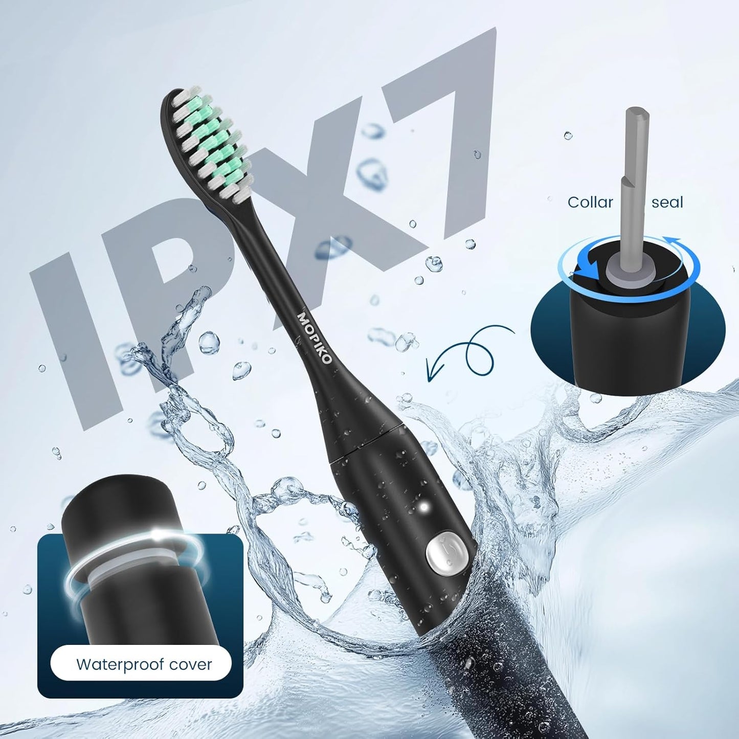 Travel Electric Battery Toothbrush for Adults, Sonic Electric Toothbrush with Case, Rechargeable Portable Electric Toothbrush Travel Kit (Black, Battery)