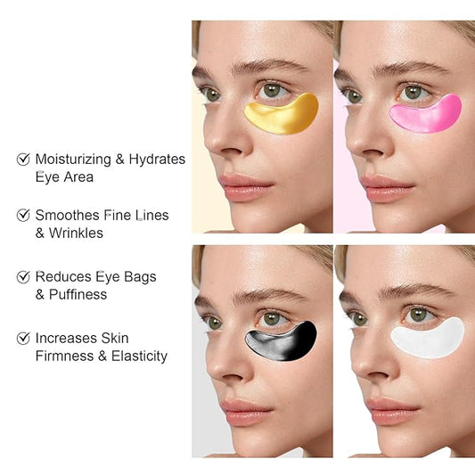 Jakuva Under Eye Patches (40 Pairs), 4 Colors Collagen & Hyaluronic Acid Eye Masks Set for Dark Circles, Puffy Eyes,Wrinkles,Moisturizing Face Masks Skincare Eye Spa for Woman & Men Gift