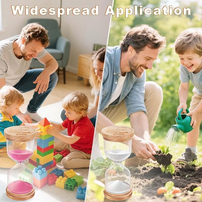 5 Minute Sand Timer, Wooden Hourglass Hour Glass Timer, Small Pink Sand Clock, Mini Sand Watch 5 Min for Kids, Toothbrush, Classroom, Games (Pink)