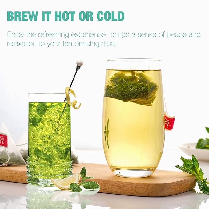 50 Peppermint Tea Bags, Herbal Mint Tea Bags, Traditional Dried Peppermint Leaves, Caffeine-Free, Supports Healthy Digestion, Stress Relief