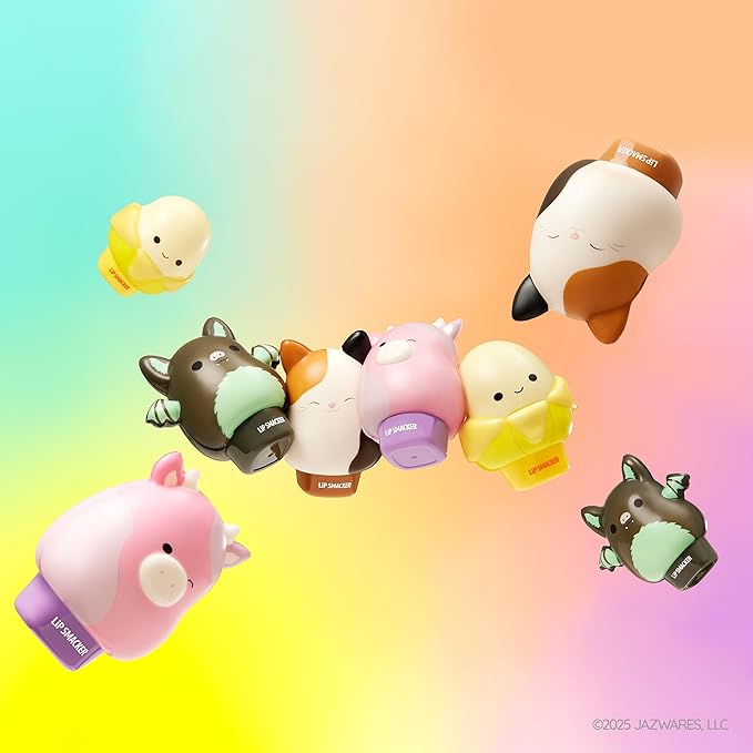 Lip Smacker Squishmallows Moisturizing Lip Balm, Fun Soft Squishy Collectible Top, Blackberry Flavored Hydration - Aldous (Pack of 2)