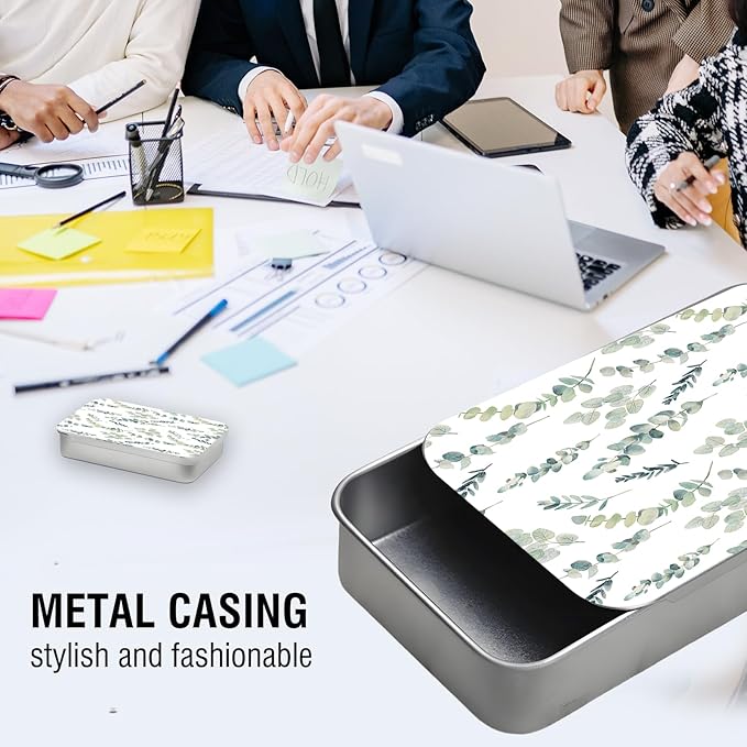 Portable Dental Floss Case, Refillable Cute Travel Floss Dispenser for Men & Women, Pocket Travel Floss Picks Case for Purse, Backpack, Bag Green Leafy Pattern