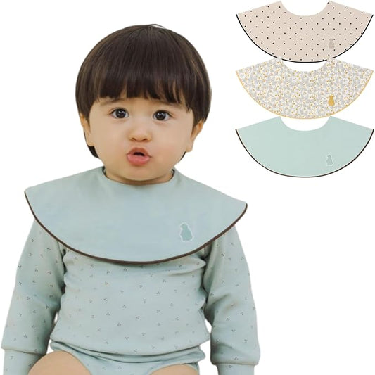 Konny Baby Bibs Set, 360 ° Rotate, Soft and Absorbent Bandana Drooling for Boys Girls baby Essentials