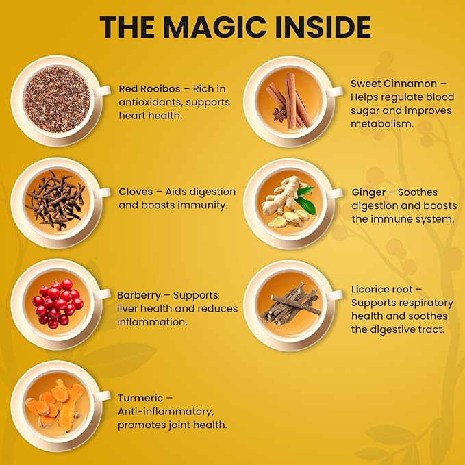 Berberine Tea 45g Natural Organic Caffeine-Free Blend Non-GMO Herbal in Plastic-Free Stand Alone Pouch Delicious Antioxidant for Immune Support