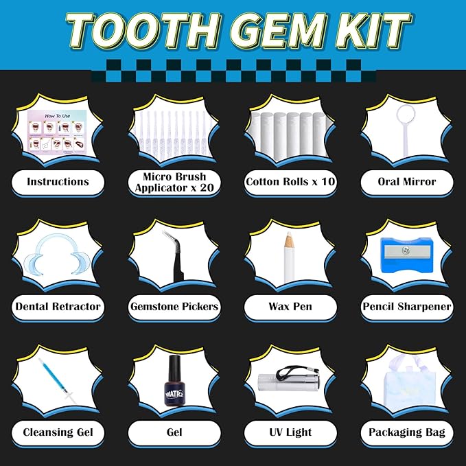 154 Letter pcs Teeth Gem Kit,Tooth Gems for DIY Crystals Teeth Jewelry Kit for Girls Gold Y2K Butterfly Love for Boys Silver (Gold)