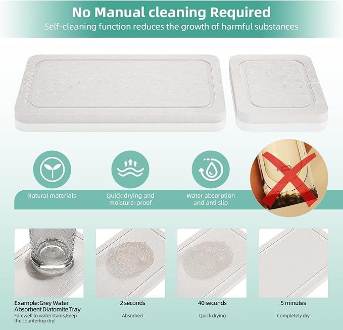 Toothbrush Holder for Bathroom Organizer with Diatom mud Board，Detachable 8 Slots Kids Electric Toothbrush Holder and Toothpaste Stand for Countertop Accessories Storage (Black)