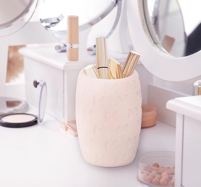 Jay Franco Disney Minnie Mouse Tumbler - Pink Resin Toothbrush/Pen Holder - Bathroom Décor