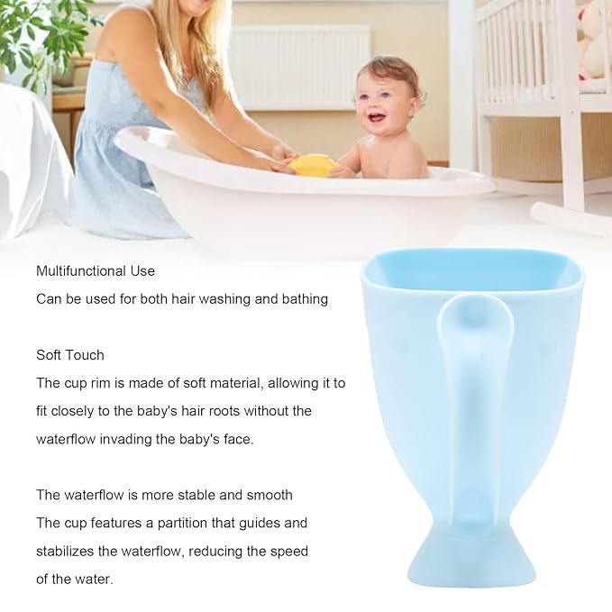 Portable Baby Bath Rinse Cup with Easy Grip Handle – Ideal for Hair and Body Washing for Kids