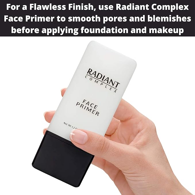 Best Makeup Base: Radiant Complex Face Primer and Pore Minimizer Transforms Your Skin into a Smooth Matte Canvas for Applying Foundation and Make Up, Hiding Fine Lines, Blemishes and Wrinkles 1.2 OZ