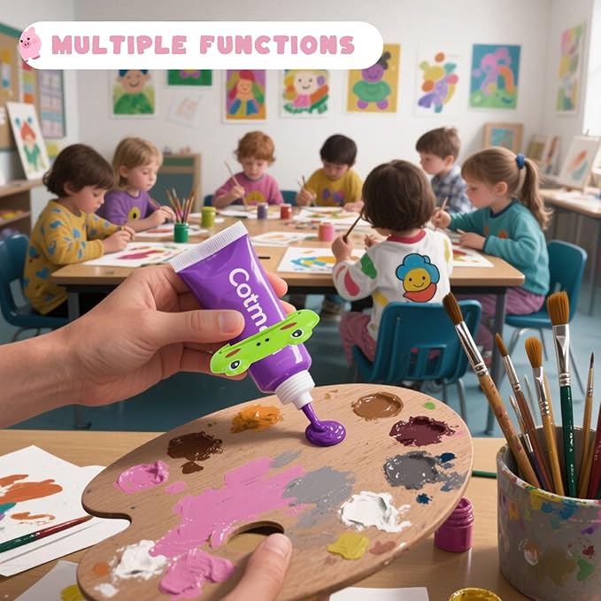 LOVEINUSA Cute Toothpaste Dispenser for Kids, 4PCS Cartoon Animal Tooth Paste Tube Squeezer Roller for Kid Toothpaste Facial Cleanser Creams