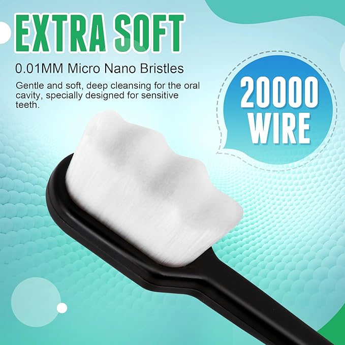 24 PCS Nano Toothbrush, Soft Bristle Toothbrush, Extra Soft Toothbrushes for Adults, Ultra Soft Toothbrushes With 20000 Micro Bristle for Pregnant Women, Elderly, Gum Recession, Protect Fragile Gum