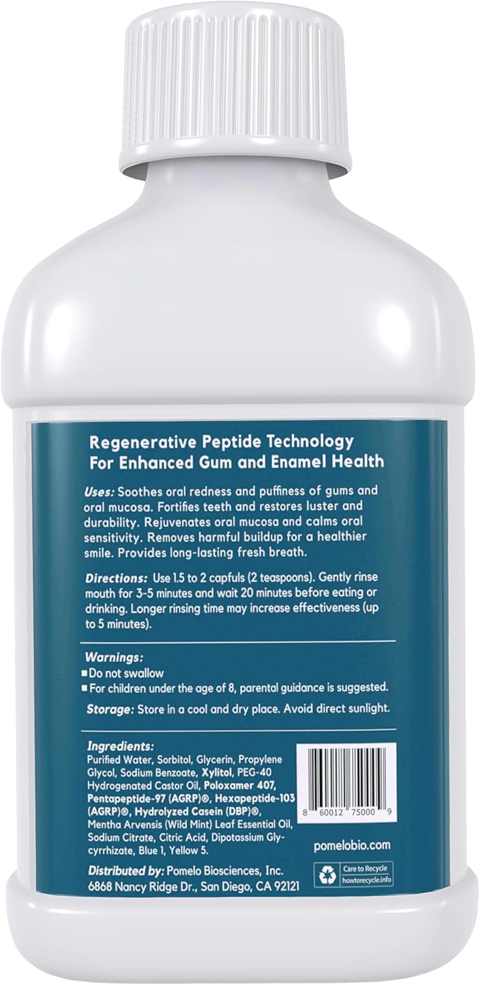 PEP+ BEAM Alcohol-Free Fluoride-Free Mouthwash with Peptides & Xylitol – Oral Rinse for Enamel Strength, Gum & Tissue Support, Fresh Breath & Microbiome Balance – Dentist Inspired, Travel Size 3.4 oz
