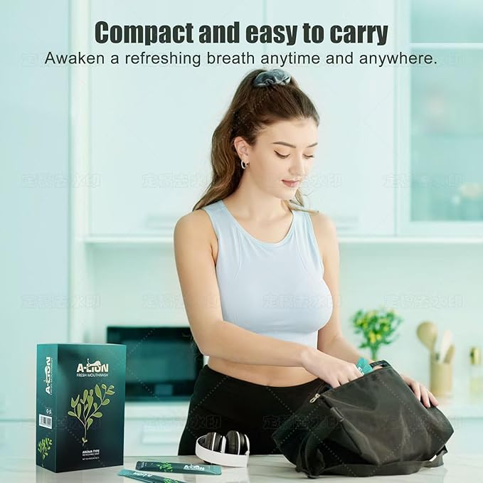 A-LTON Fresh Mouthwash Travel Packets, 30 Single-Use Pouches, Mint Flavor, Alcohol-Free, 24-Hour Fresh Breath (1)