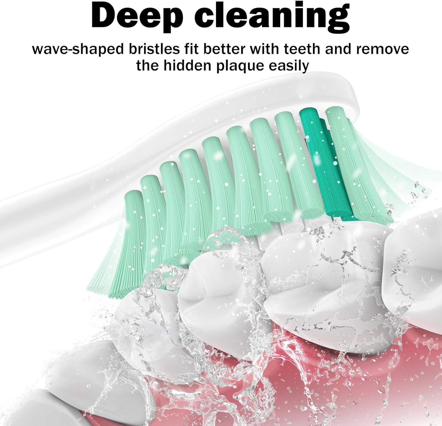 Toothbrush Heads for Philips Sonicare Replacement Brush Heads Medium Soft Dupont Bristles Electric Toothbrush Replacement Heads Fit E-Series Essence Xtreme Elite Advance and CleanCare, 3 Pack, White