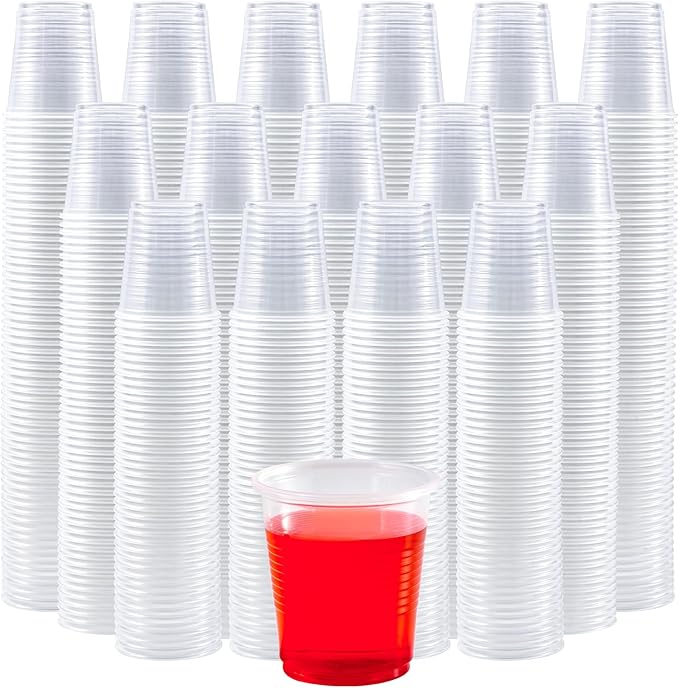 1200Pack 3oz Plastic Cups,Disposable Mouthwash Cups,3 Ounce Small Clear Tumblers for Tasting, Drinking and Party