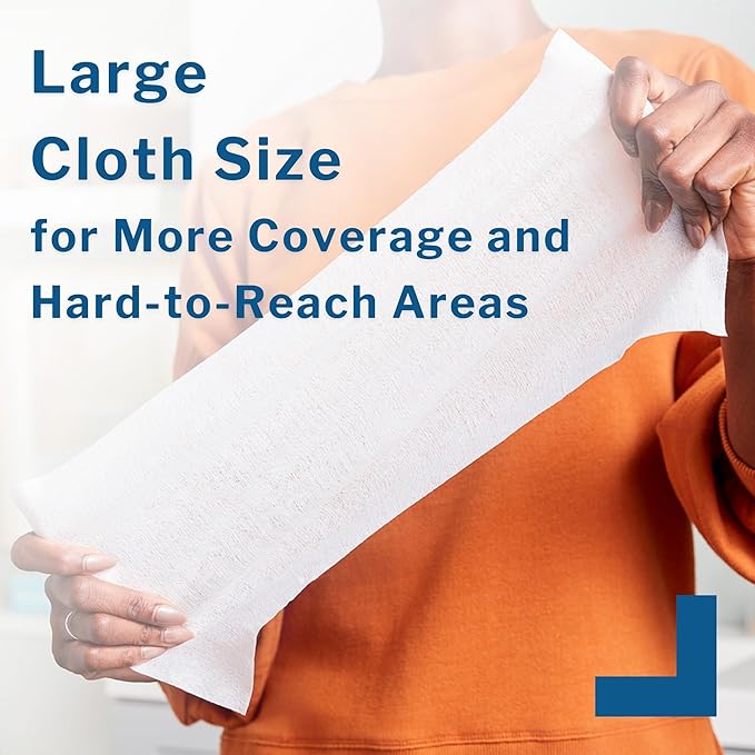 McKesson Washcloth Wipes for Adults, Unscented (3 Pack, 288 Washcloths) Disposable Wash Cloths for Body - Fragrance-Free No-Rinse Formula - Good for Incontinence and Elderly - 96 Wipes Per Pack