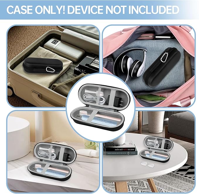 Toothbrush Travel Case for Oral B/Oral-B Pro 1000 1500 5000 7000 7500 6000 9600 for Phlips 4100 5100 Electric Toothbrush Carrying Bag,Portable Hard Protective Storage Bag with Mesh Pocket