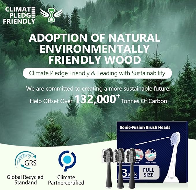 Replacement Heads for Waterpik Sonic Fusion 2.0, Extra-Large Size Flossing Toothbrush Head fit for Water pik SF-01 SF-02 SF-03 SF-04 (Black, 3 Count)