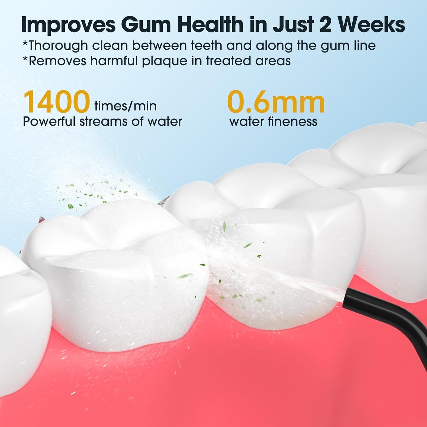 HANGSUN Water Flosser Cordless, Portable Mini Oral Irrigator, Rechargeable Electric Dental Flossers for Braces, Water Teeth Cleaner Pick with 4 Power Modes & IPX7 Waterproof for Home & Travel (HOC660)