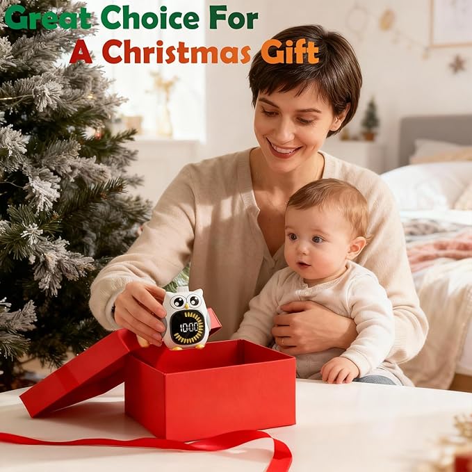 Grey Big-Eyed Owl Visual Timer for Kids,Classroom Timer, Time Out Timer,Up to 99Minutes Small Visual Timer,for Yoga,for Kitchen