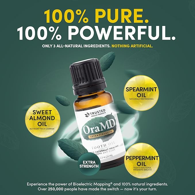 OraMD 4-in-1 Extra Strength Tooth Oil - Clinically Tested Gum Disease Treatment, Gingivitis Treatment and Sensitive Teeth and Gums - All-Natural (1 Pack)