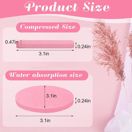 120 Pcs Facial Sponge Compressed, Luxiv Face Cleansing Sponge Estheticians Compressed Makeup Facial Sponge Round Wash Face Sponges for Women Compress Exfoliating Removal Sponge