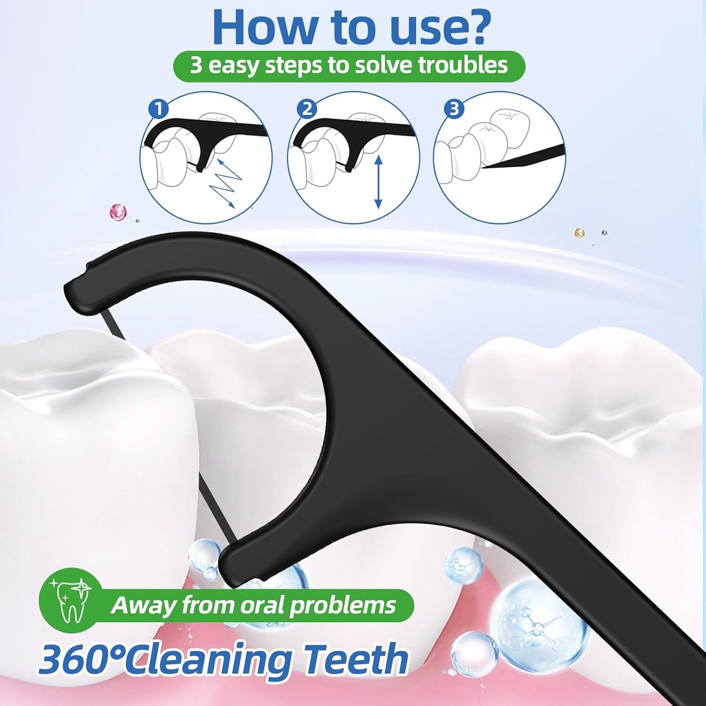 Biodegradable Dental Floss Picks - Easy Glide for Fresh Breath and Healthy Gums