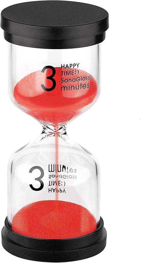 SuLiao 3 Minute Hourglass, Red Sand Watch 3 Min, Small Sand Dial Timer, Plastic Reloj De Arena Three Minutos, Hour Glass Sandglass for Toddlers, Office, Classroom, Games, Kitchen, Decorative