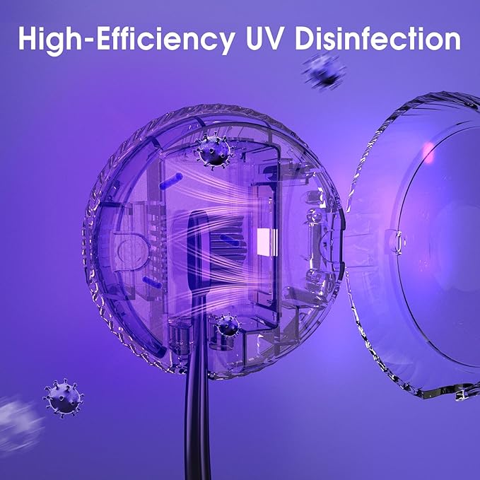 iHave Toothbrush Sanitizer – Wall-Mounted UV Toothbrush Holders for Bathrooms, Stylish Bathroom Accessories and Bathroom Decor for Home & RV, Travel Essentials, Cool Gadgets (Black)