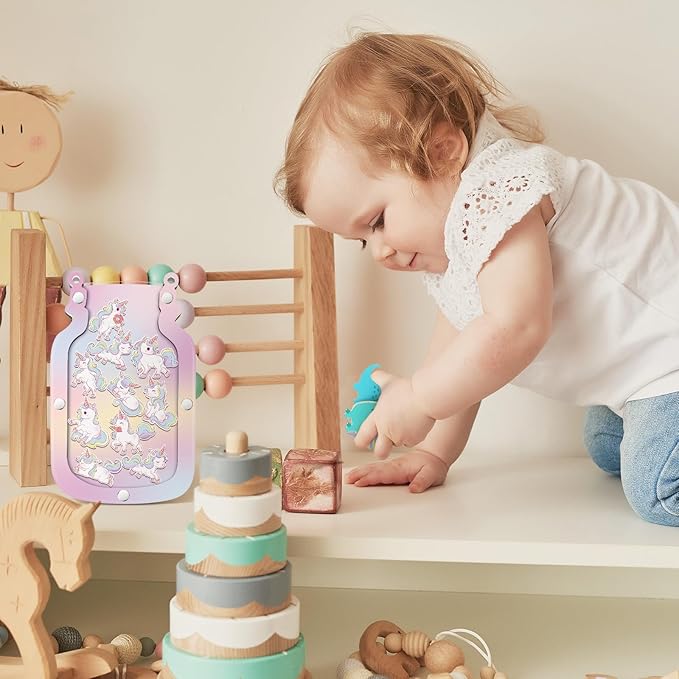 Qunclay Reward Jar for Kids Pot Training Reward Jar Classroom Incentive Good Behavior Responsibility Chart for Christmas Boys Girls Gift(Unicorn Style)