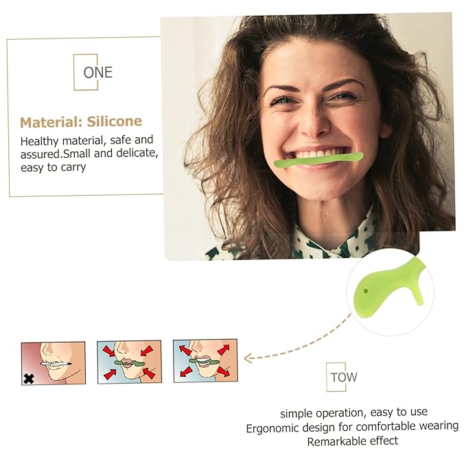 2pcs Silicone Lip Shaper Face Mouth Tightener for Training and Facial Muscle Exercise Mouth Exerciser for and Appearance Green