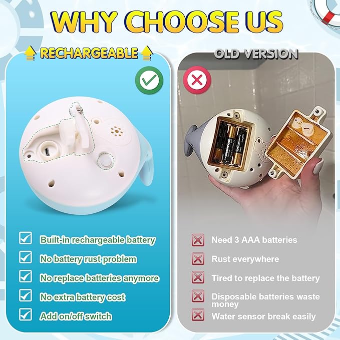 Baby Bath Toys for Kids Ages 1-3, Christmas Stocking Stuffers 1 2 3 Year Boy Gift, Whale Bath Toy Sprinkler Light up Bath Toys for Babies 6-12 Months, Toddlers Bathtub Toys Newborn Baby Birthday Gifts