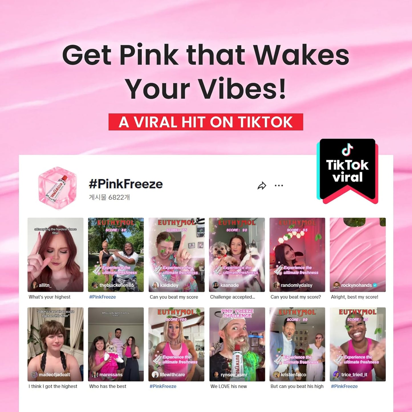 EUTHYMOL Original Pink Toothpaste (3.7fl oz * 2ea/Pack of 2) - Fluoride-Free Toothpaste for Sensitive Teeth & Gum. Bad Breath, Cavity Prevention, 12-Hour Long Lasting Freshness with Wintergreen