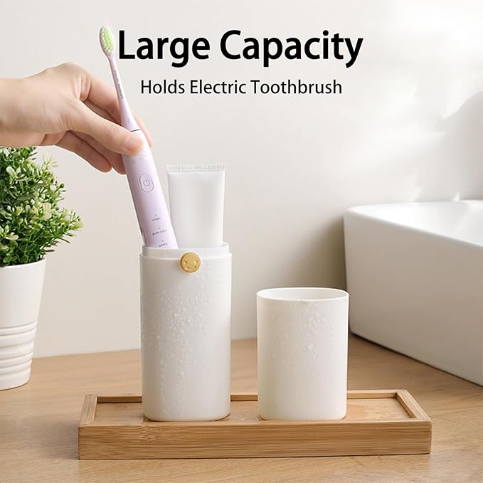 Toothbrush Travel Case with Airflow Holes, Comes with Travel Essentials Soap Holder,Multi-Function Portable Toothbrush Cover，Large Capacity, Travel Toothbrush Holder for Trips, Gym, Camping
