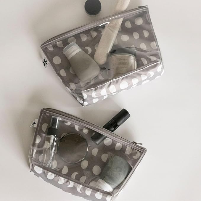 Tiny Twinkle Diaper Bag Organizing Pouches | Mess-Proof Clear Front Travel Organizer Bags | TSA Approved Toiletry Bag Set for Baby and Mom Essentials