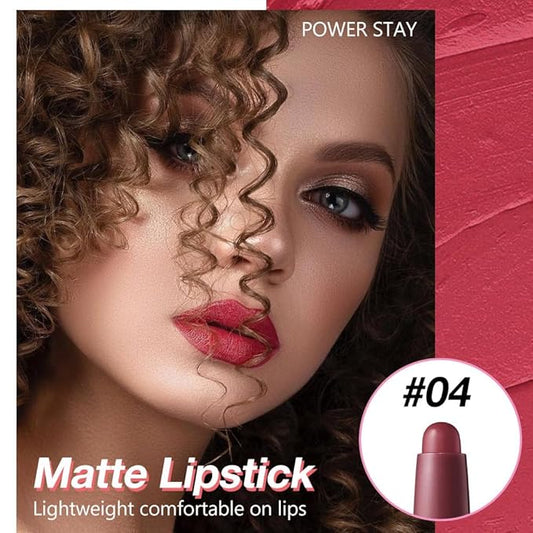 Cardinal Red Matte Lipstick Crayon - High Pigment Creamy Formula, Waterproof Long Lasting, Smooth Glide Application, Non-Sticklipstick,Ultra Thin Lightweight,Velvet Matte Lip Feel for Women 04