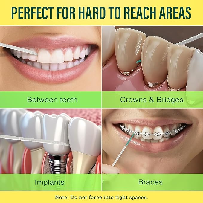 GuruNanda 2-in-1 QuickPik Toothpick & Interdental Pick – Soft Rubber Bristles for Plaque Removal & Improved Oral Care, Comes with a Travel Case for On-The-Go Use, 60ct