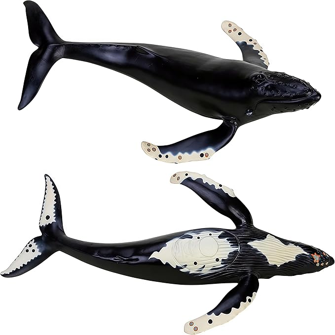 Gemini&Genius Humpback Whale Action Figure, Sea Animal Orca Blackfish Toys, Soft Rubber Ocean Shark, Great for Kids Bath Toys Swimming Toys, Beach Toys, Perfect Cake Coppers