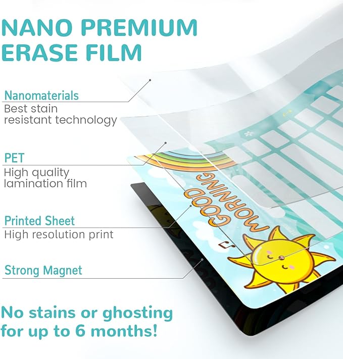 Magnetic Bedtime/Morning Routine Chart for Kids -Toddler Daily Schedule Chart at Home,Morning Checklist,Dry Erase Bedtime Checklist to Do List,Daily Routine Chore Chart for Kids