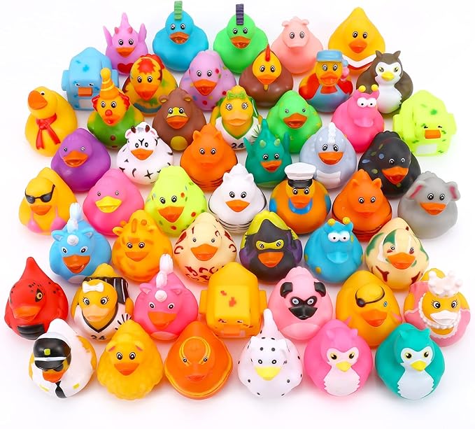 100 Pack Rubber Ducks in Bulk, Assorted Duckies for Jeeps Ducking, Rubber Duckies for Baby Bath Toys, Kids Bath Pool Toys Birthday Gifts Party Favors