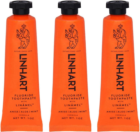 LINHART Travel Toothpaste - Teeth Whitening, Travel Size Toothpaste with Mint Flavor, 1 Ounce (Pack of 3)