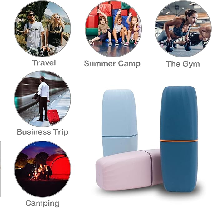 Toothbrush Cup Toothbrush Holder with Cover Travel Boothbrush Holder Portable Toothbrush Case and Carrier for Bathroom School Business Trip Pink