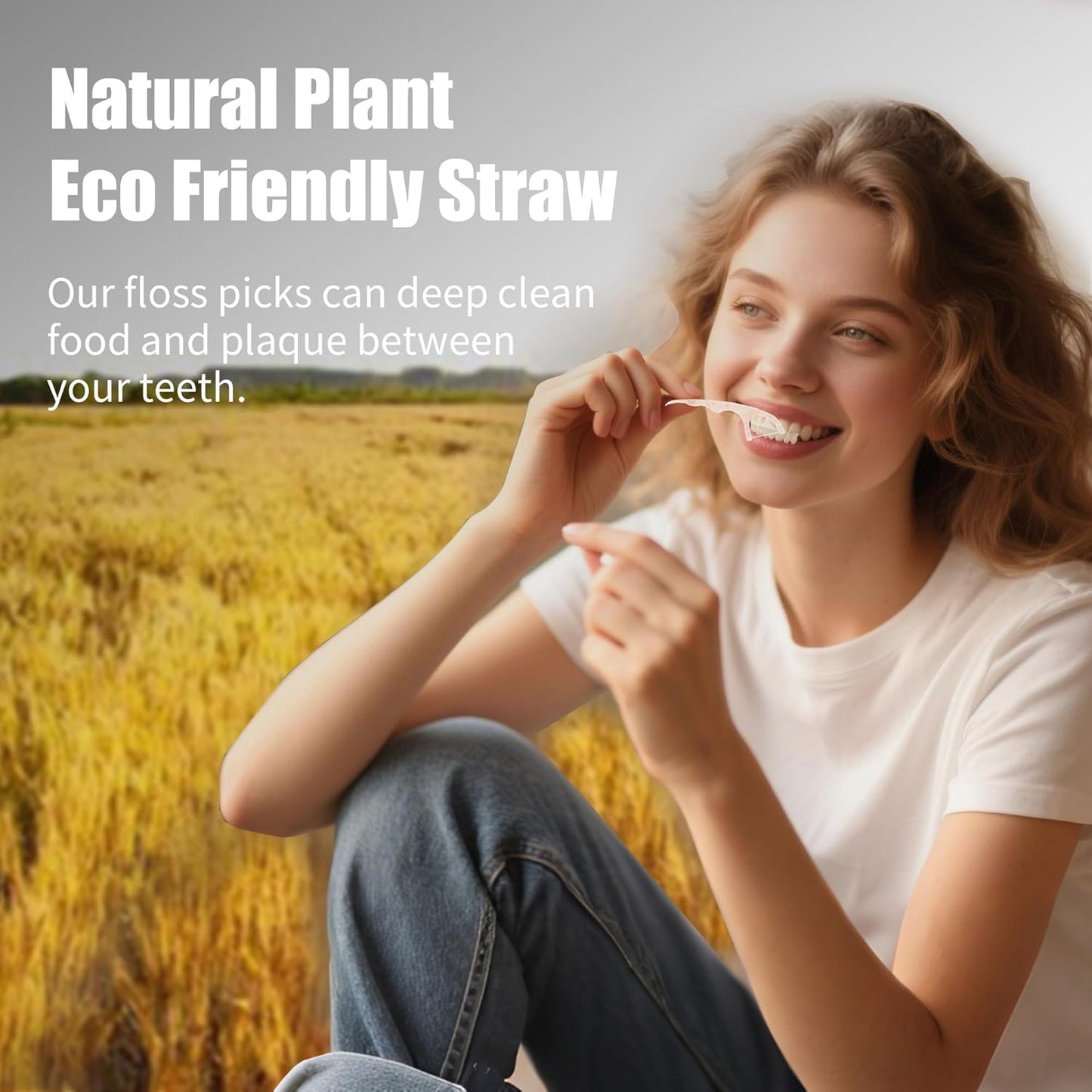 Biodegradable Dental Floss Picks 200 Count, Vegan Plant Based Handle,Eco Friendly Tooth Flossers Toothpick Soft Cleaning for Kids and Adult on Gums (200)