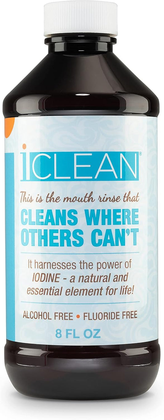 iCLEAN Mouthwash - Fluoride & Alcohol-Free Rinse | Harness The Power of Iodine | Molecular Iodine Mouth Rinse for Clean Oral Care | Gargle for Bad Breath & Oral Wellness | Cleans Where Others Can't