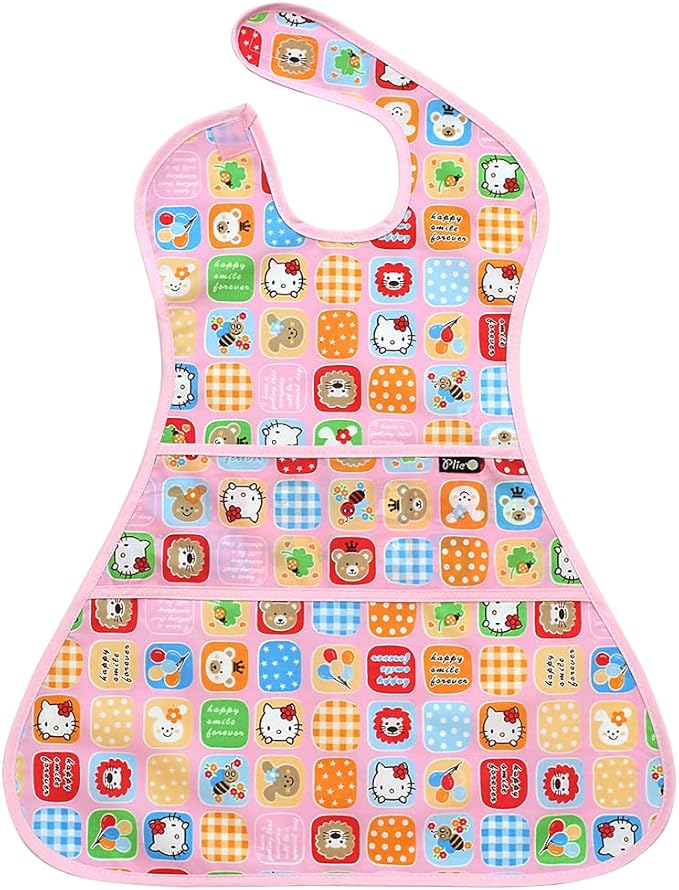Long Sleeve Waterproof Bib for Toddlers – Soft Feeding Smock for Baby Mealtime, Self-Feeding,BPA-Free, Easy Clean