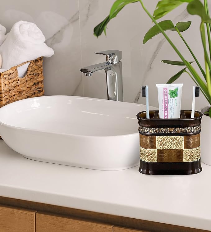 Zahari Home Zambia Stylish Tooth Brush Holder Modern Classic Luxury Decor Animal Print Western Design Toothbrush Holder