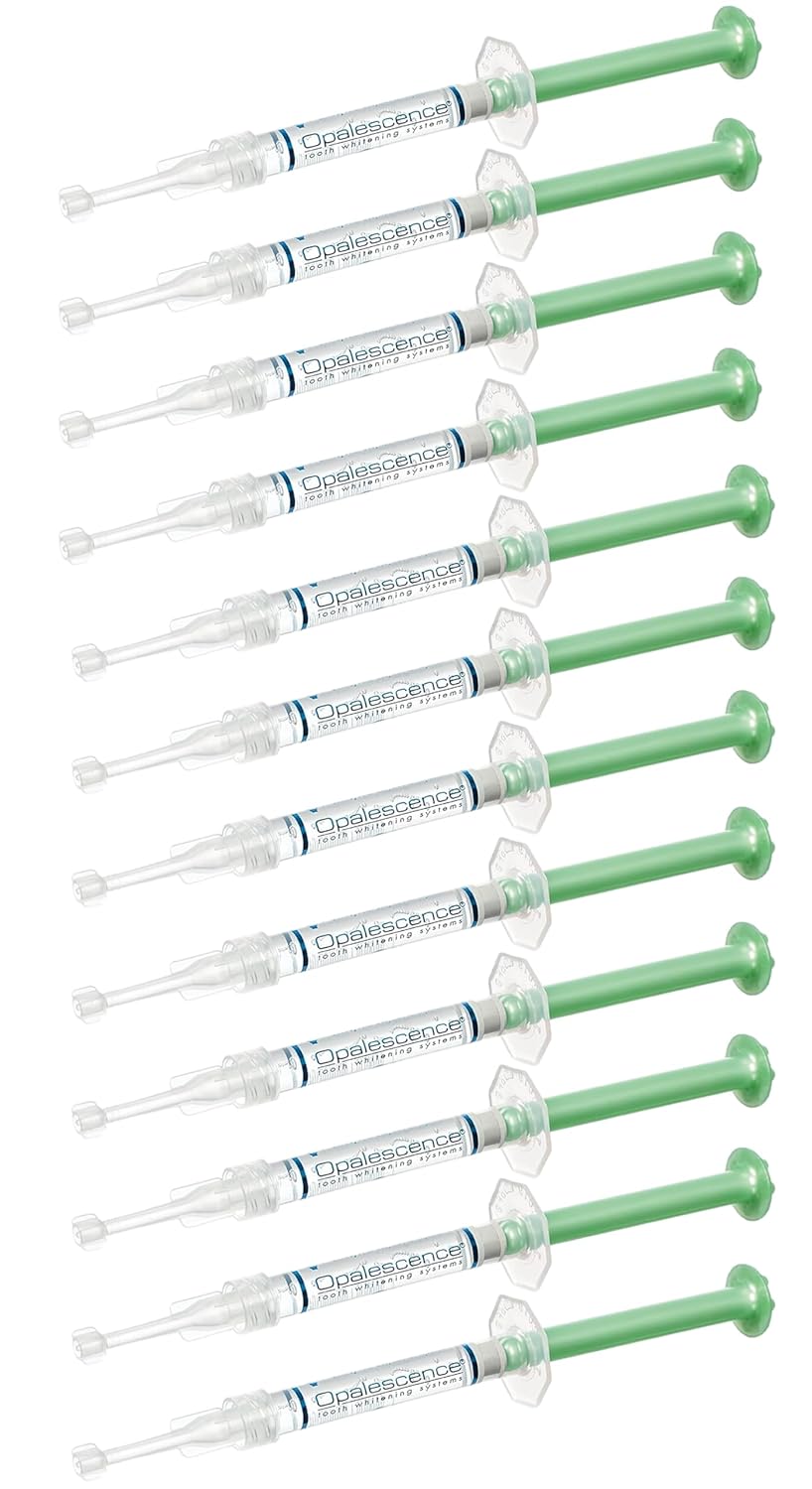 Opalescence 10% Teeth Whitening Kit - Gel Syringes Refills - Low Sensitivy (12 Units) - Fluoride, Carbamide Peroxide - Made in The USA by Ultradent 5211-6