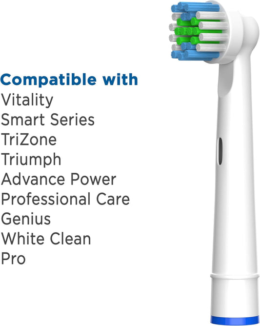 Replacement Heads Compatible with Oral B Braun Electric Toothbrush - DuPont Soft Bristles Tooth Brush for Gentle Gum Care, Pack of 16